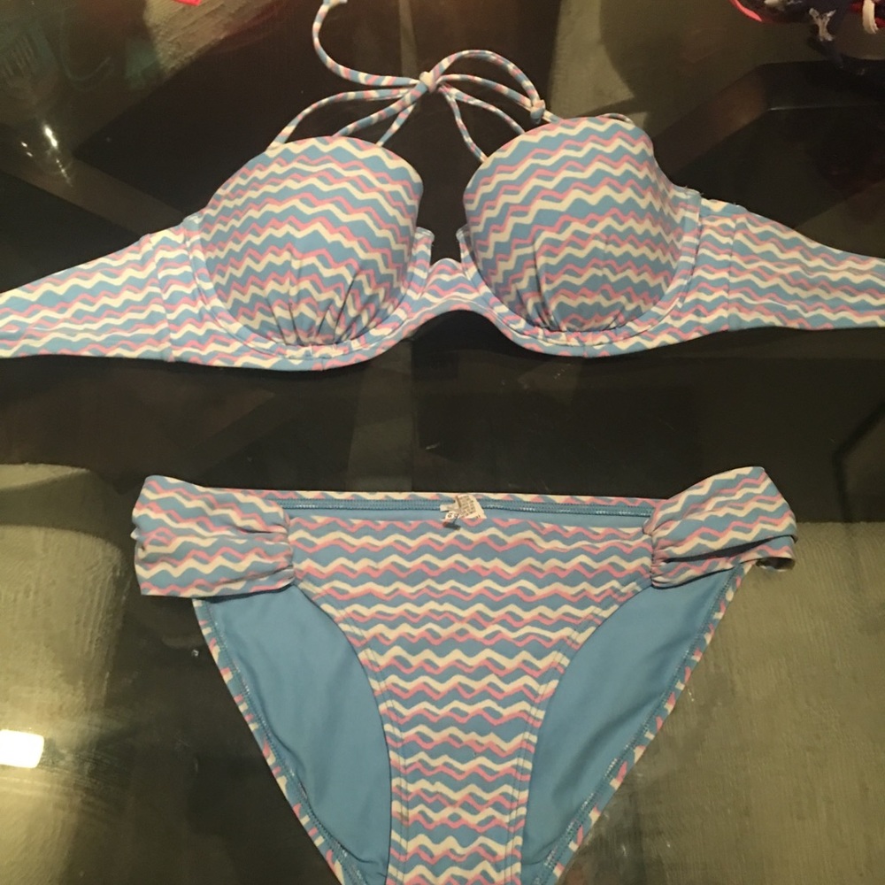 Blue aerie bikini set